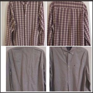 2 Like new Men’s Large Nautica Long Sleeve Button down.Great preowned condition